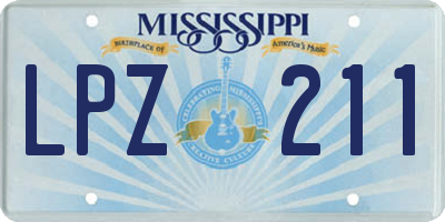 MS license plate LPZ211