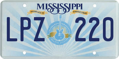 MS license plate LPZ220
