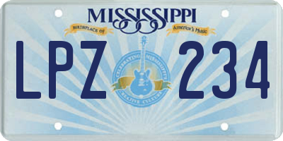 MS license plate LPZ234