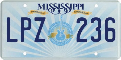 MS license plate LPZ236