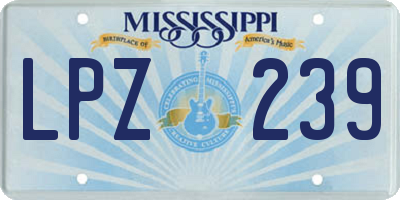 MS license plate LPZ239
