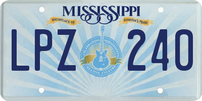 MS license plate LPZ240