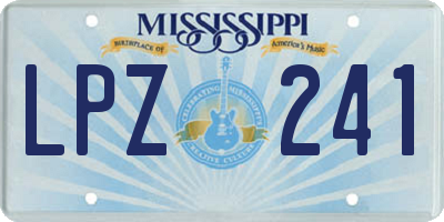 MS license plate LPZ241
