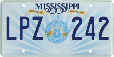 MS license plate LPZ242