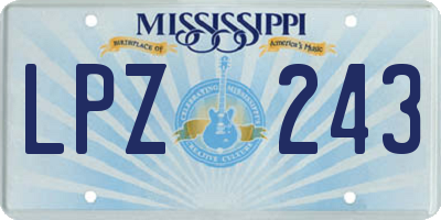 MS license plate LPZ243