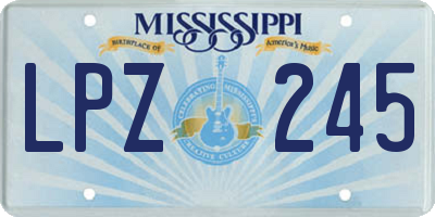 MS license plate LPZ245