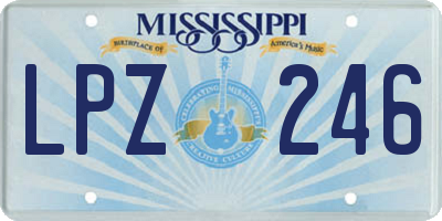 MS license plate LPZ246