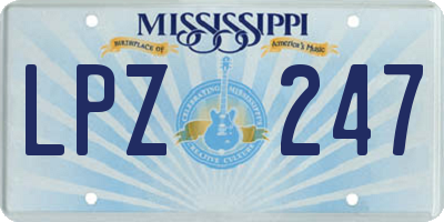 MS license plate LPZ247