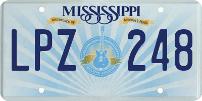 MS license plate LPZ248