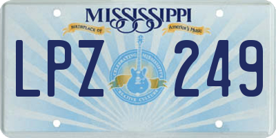 MS license plate LPZ249