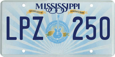 MS license plate LPZ250