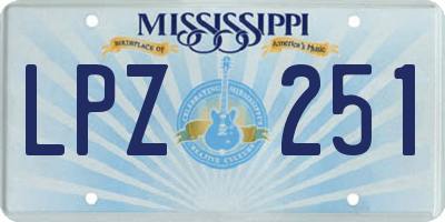 MS license plate LPZ251