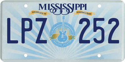 MS license plate LPZ252