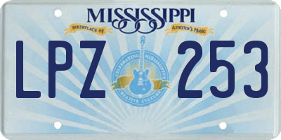 MS license plate LPZ253