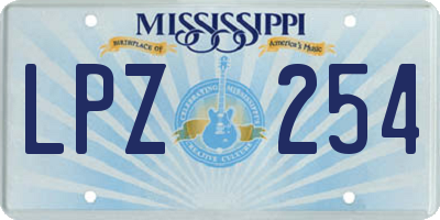 MS license plate LPZ254