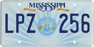 MS license plate LPZ256