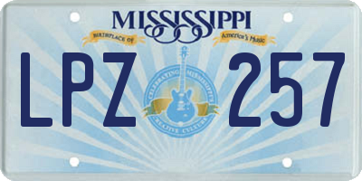 MS license plate LPZ257