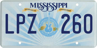 MS license plate LPZ260