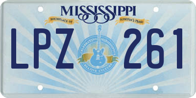 MS license plate LPZ261