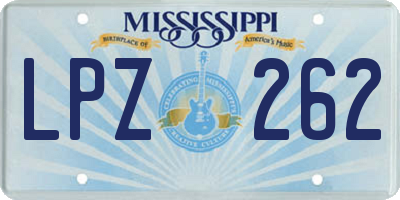 MS license plate LPZ262