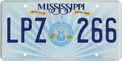 MS license plate LPZ266