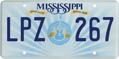 MS license plate LPZ267