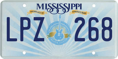 MS license plate LPZ268