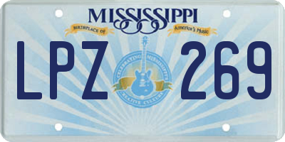 MS license plate LPZ269