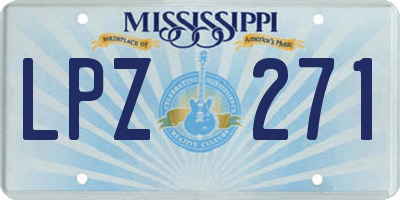 MS license plate LPZ271