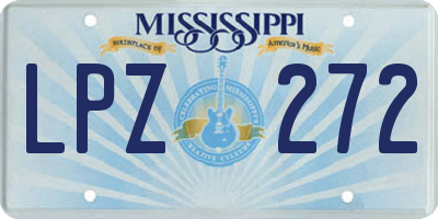 MS license plate LPZ272