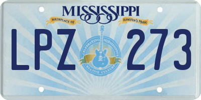 MS license plate LPZ273
