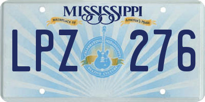 MS license plate LPZ276