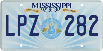 MS license plate LPZ282