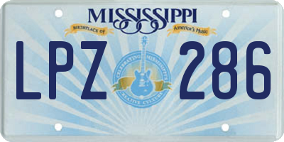 MS license plate LPZ286