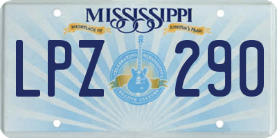 MS license plate LPZ290