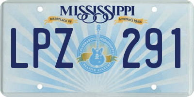 MS license plate LPZ291
