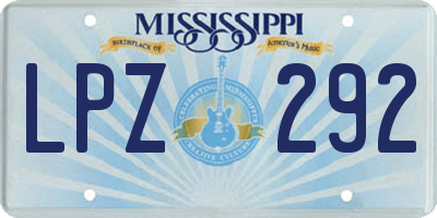 MS license plate LPZ292