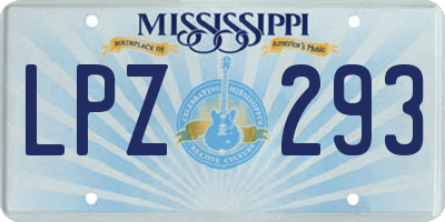 MS license plate LPZ293