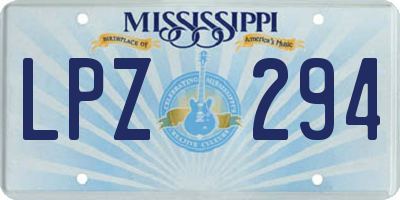 MS license plate LPZ294