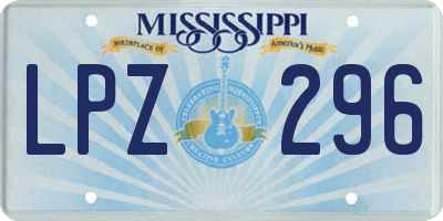 MS license plate LPZ296