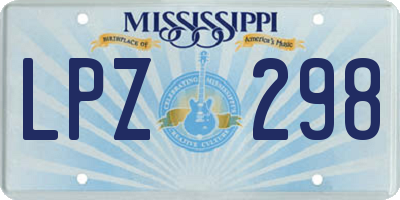 MS license plate LPZ298