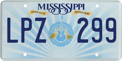 MS license plate LPZ299