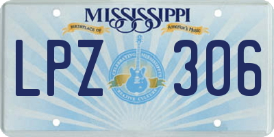 MS license plate LPZ306