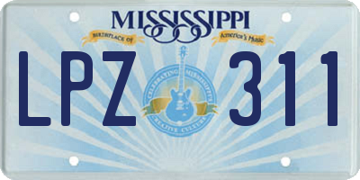 MS license plate LPZ311