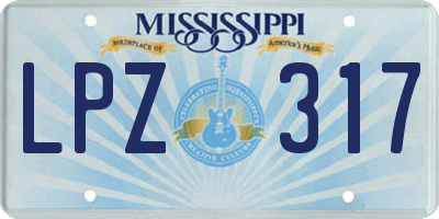 MS license plate LPZ317
