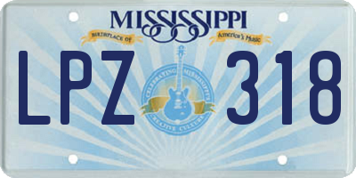 MS license plate LPZ318