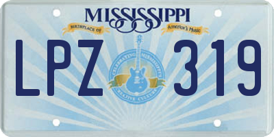 MS license plate LPZ319