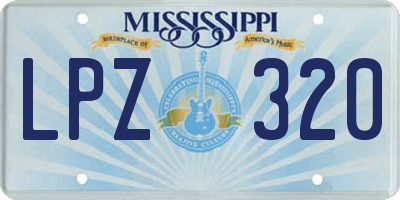 MS license plate LPZ320