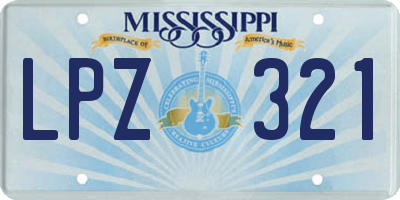 MS license plate LPZ321