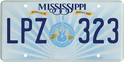 MS license plate LPZ323